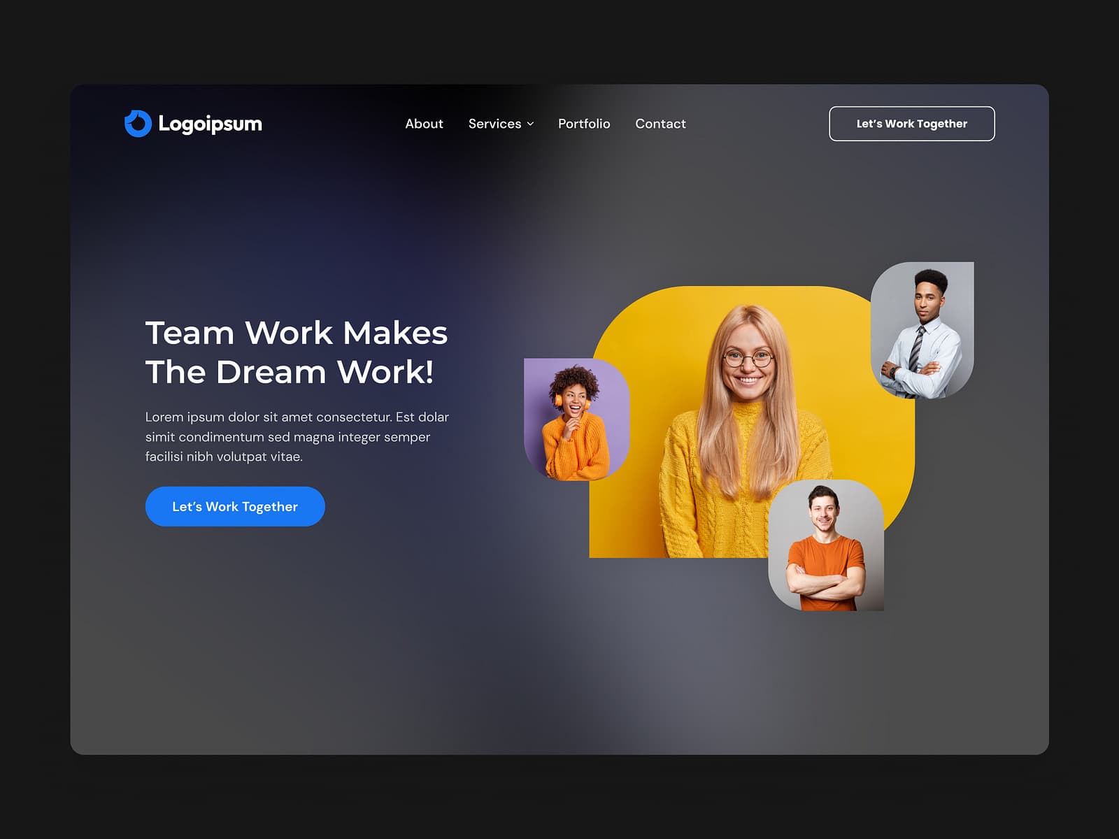Modern hero section design, SaaS landing page