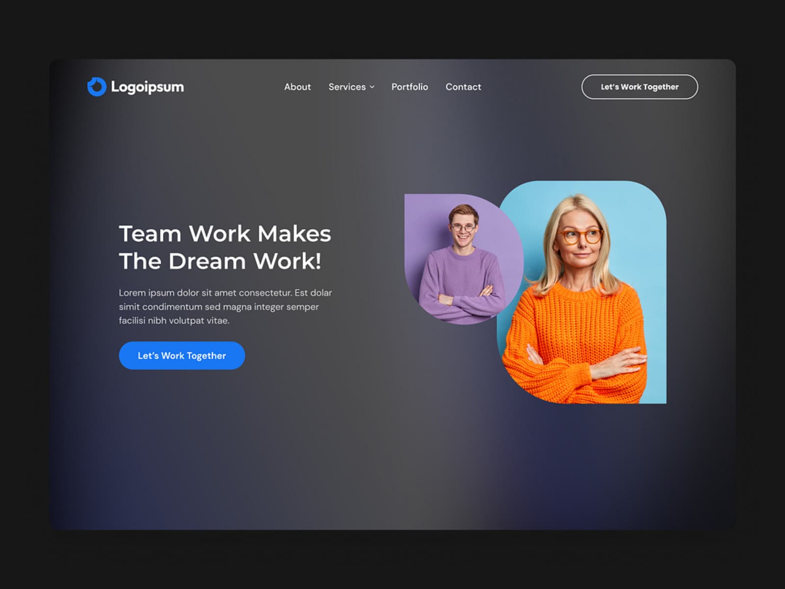 Hero section design with bold headline and CTA