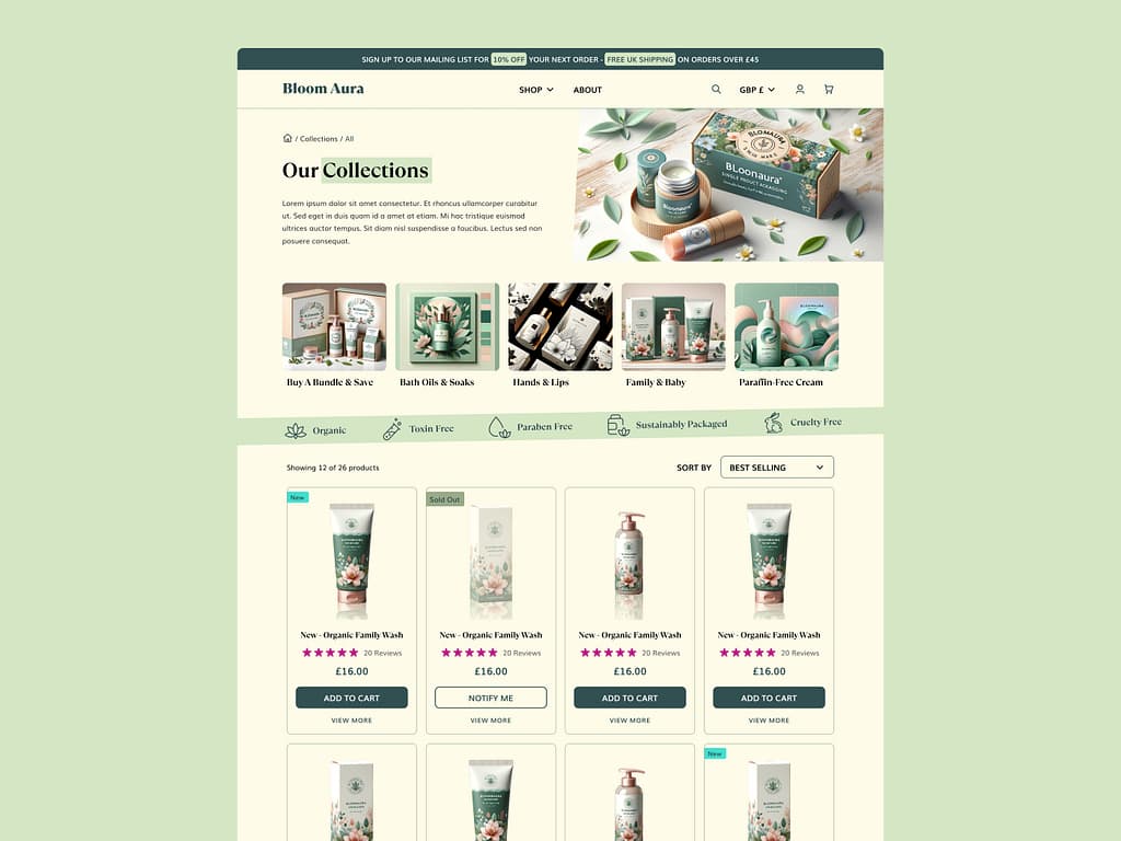 Product collection page